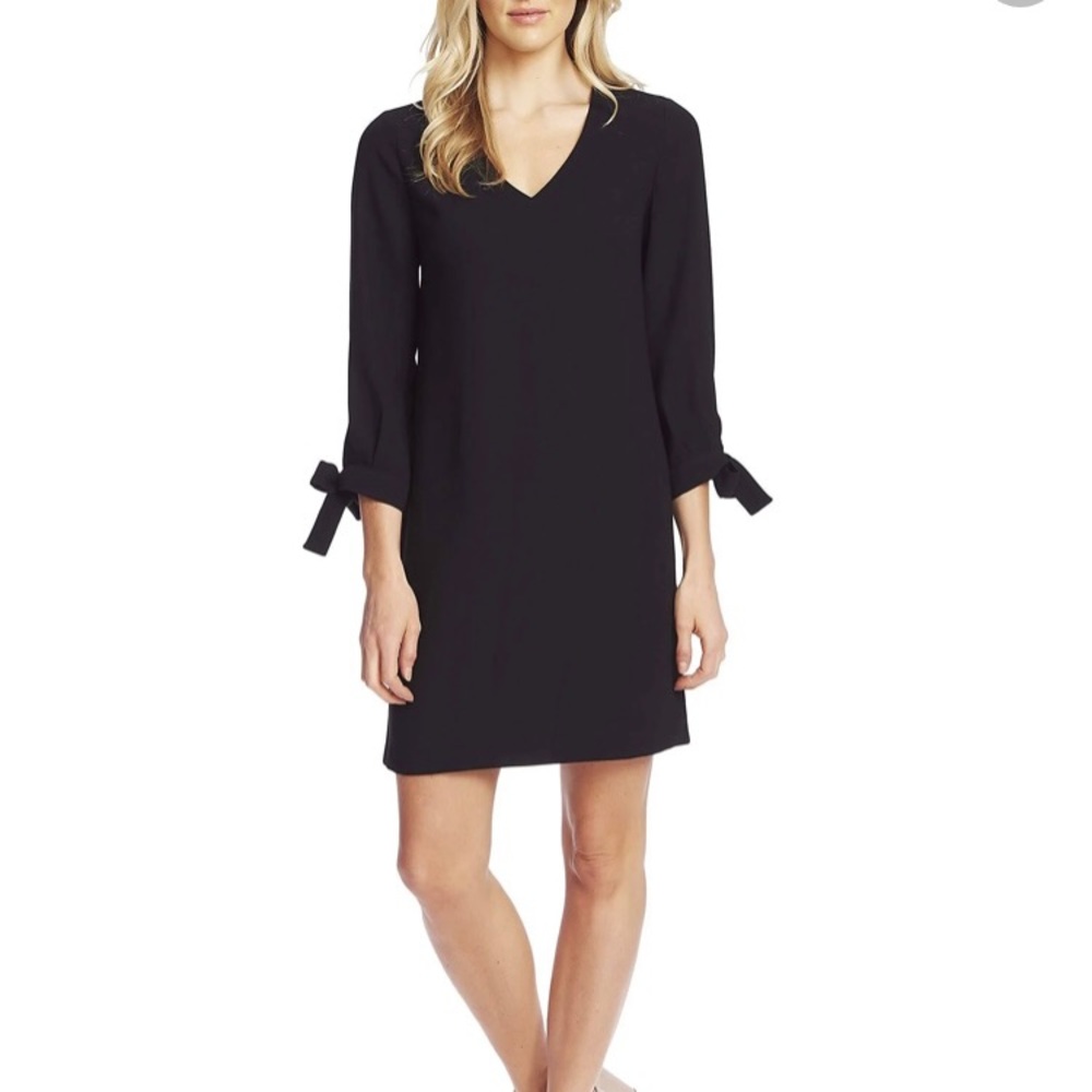 CeCe Women’s Tie Sleeves Dress Size 6 Black.